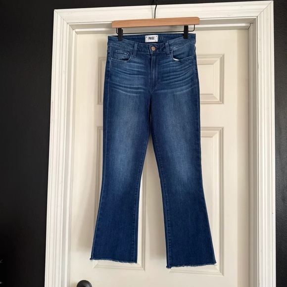 PAIGE Colette High-Rise Raw-Hem Crop Flare Jeans 
size 28 - Picture 2 of 12